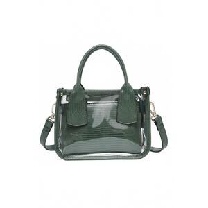 NEW JEN & CO. women's stacey clear satchel in green